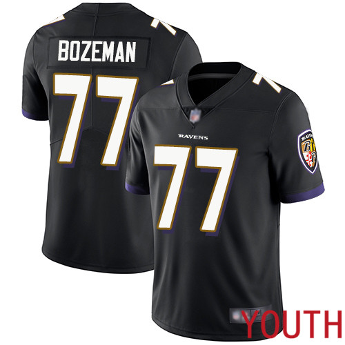 Baltimore Ravens Limited Black Youth Bradley Bozeman Alternate Jersey NFL Football 77 Vapor Untouchable